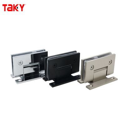 Material de aço satinado 90 graus H placa traseira de parede montada chuveiro porta de vidro dobradiça