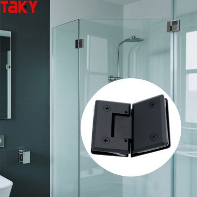 Dobradiça para cabine de chuveiro em aço inoxidável Dobradiça preta para banheiro Dobradiça de vidro para vidro