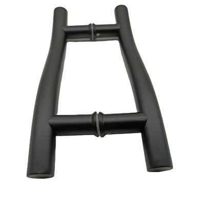 Bom preço Portas e janelas 8 polegadas Porta de vidro preto em Chrome acabamento 304 aço inoxidável on-line