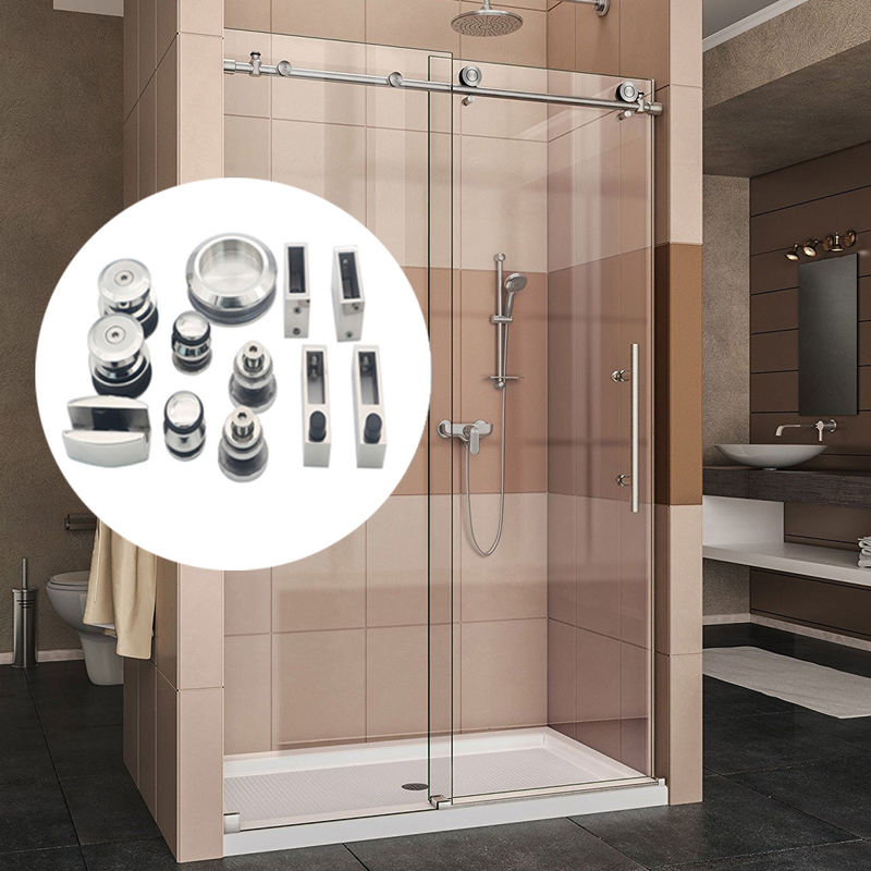 8-12 Vetro de segurança grosso Hardware Set de sistema de vidro Acessórios de banheiro Kit de porta deslizante