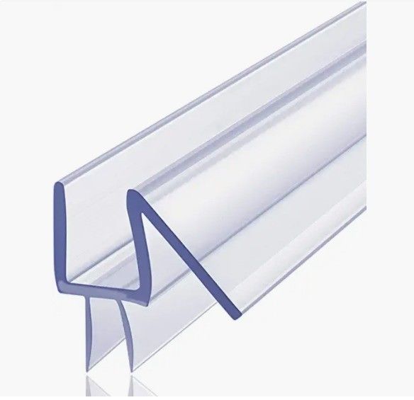 Faixa de vedação de chuveiro de PVC transparente para porta de chuveiro de vidro sem quadro de 3/8 polegadas comprimento 2000 mm