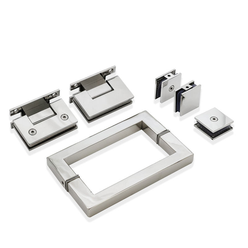 Kit de manuseio quadrado de porta de vidro de estilo aberto para todo o conjunto chuveiro de aço inoxidável