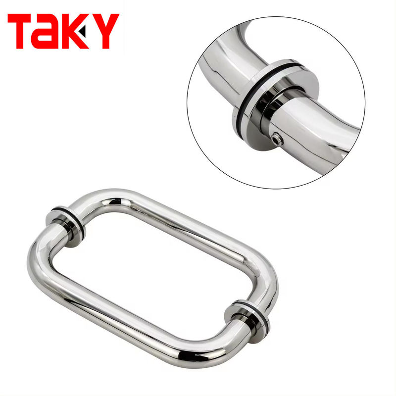 Design elegante 24 polegadas porta de vidro redonda manobra aço inoxidável 304 para portas de banheiro