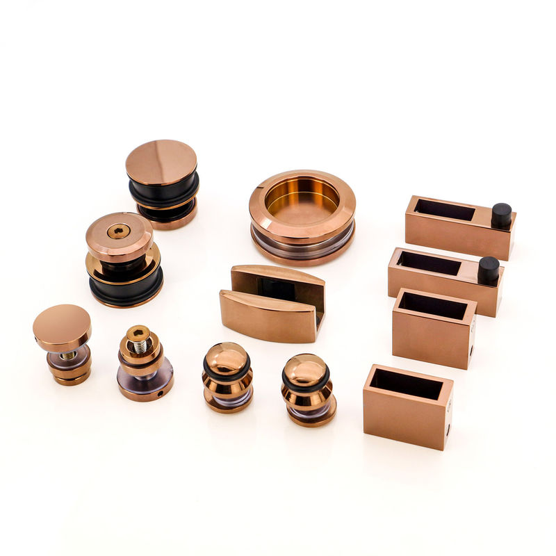 Porta de chuveiro de vidro único de aço inoxidável 304 Kit de hardware de porta de celeiro deslizante em acabamento dourado