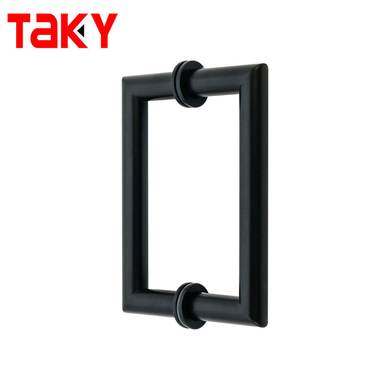 Matt Porta de vidro preto puxar alça com desenho quadrado 200 * 200 * 19 * 1.0mm