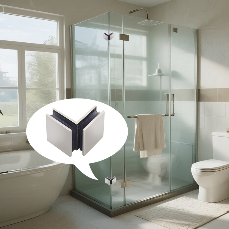 Braçadeira de canto de vidro sem moldura de 90 graus em aço inoxidável 304