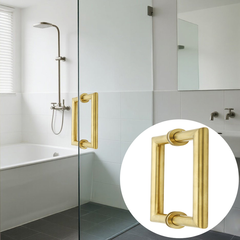 Tubos redondos de metal quadrados Porta principal de vidro