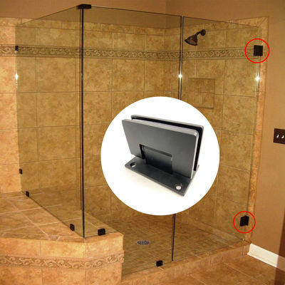 Bom preço 304 aço inoxidável preto 90 graus dobradiça da porta do chuveiro para estilo de aparência quadrada on-line