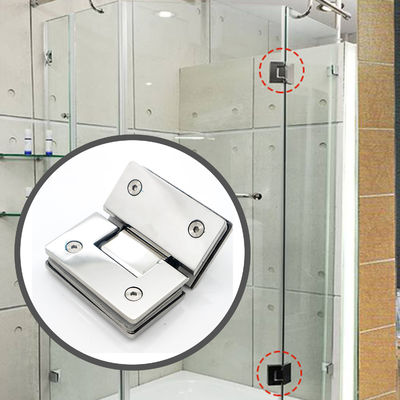 Bom preço Armadilha de vidro de níquel escovado 135 graus Ângulo de abertura ideal para gabinetes de chuveiro de vidro on-line