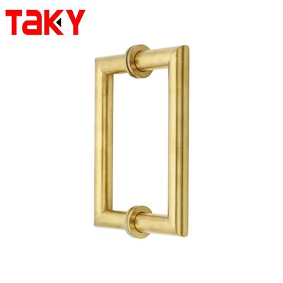 Bom preço Finitura polaca de mão longa da porta de entrada principal com 203*203mm Rose Gold Pull Handle on-line