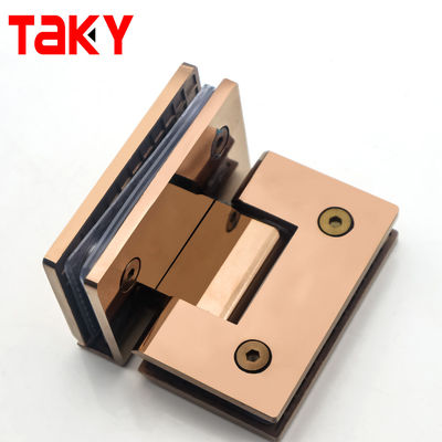 Bom preço 90 Degree Glass Hinge Modern Frameless Glass to Glass Shower Hinge Rose Gold Bathroom Shower Door Hinges on-line