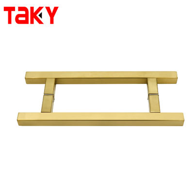 Puxador de porta de vidro moderno quadrado em aço inoxidável SS304, tipo H, para chuveiros