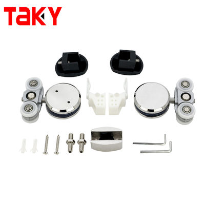 Bom preço Silver Plated Mirror Finish Sliding Shower Door Top Track Fittings Glass Slding Door Hardware on-line