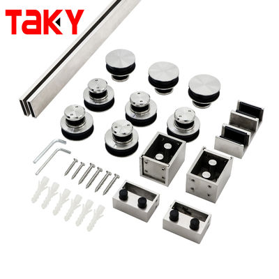 Bom preço Acessórios de vidro modernos, sistema de porta de vidro temperado, aço inoxidável, sem moldura, hardware de porta deslizante on-line