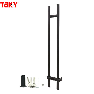 Glass Door Wood Door Double Sided Stainless Steel Black Door Pull Handle Large Main Lock Handle