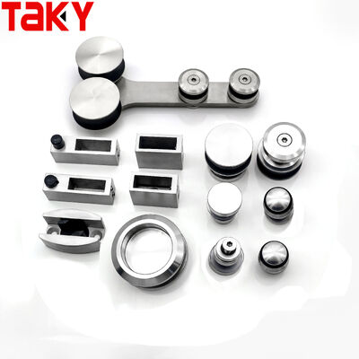 Bom preço 304 aço inoxidável Kit de hardware de porta de chuveiro sem quadro com 80-120 kg de carga e trilho silencioso de poleia on-line