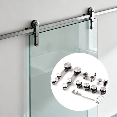 304 Stainless Steel Frameless Shower Door Hardware Kit with 80-120kg Load Bearing for Sliding Barn Doors
