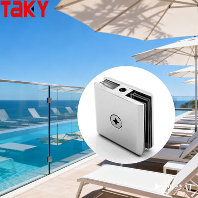 Bom preço Suporte de Grampo para Porta de Vidro de Aço Inoxidável 316 de 180 Graus para Espessura de Vidro de 8-12mm Grampos de Canto on-line