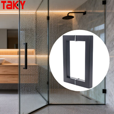 Bom preço Puxador para porta de vidro de chuveiro em aço inoxidável SS304 com tamanho 203*203*19*1,0mm e acabamento polido/níquel escovado/preto on-line