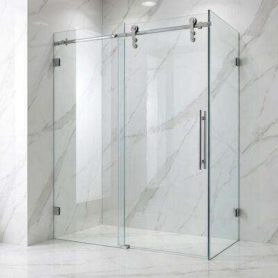 Bom preço Porta deslizante de chuveiro de aço inoxidável, acessórios de roda suspensa, kit de hardware para porta de vidro do banheiro on-line